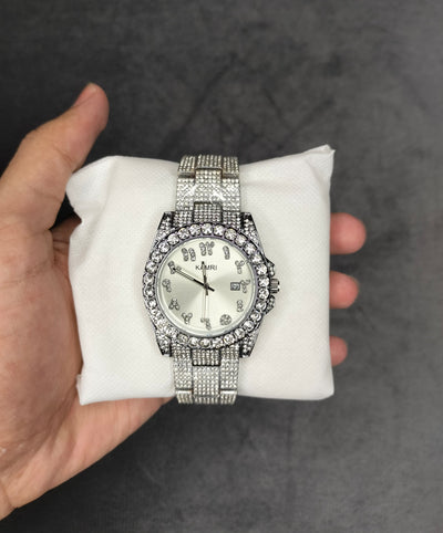 Kamri Ice Stone Diamond Watch with Arabic Dial