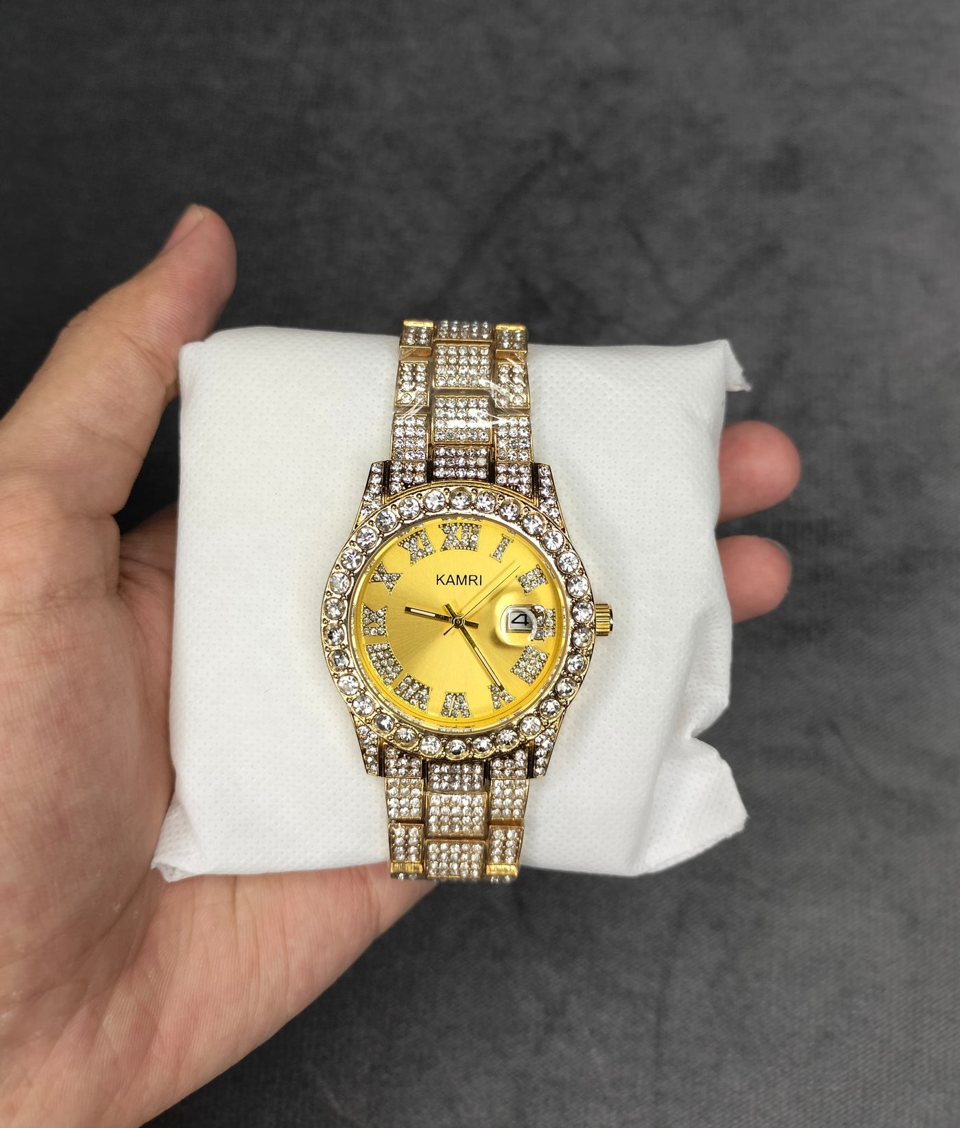 Kamri Ice Stone Diamond Watch with Arabic Dial